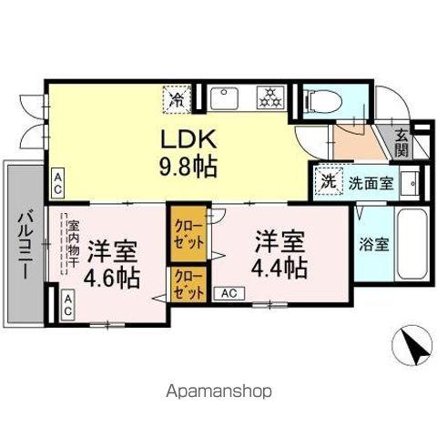 MAISON COCORU(2DK/3階)の間取り写真