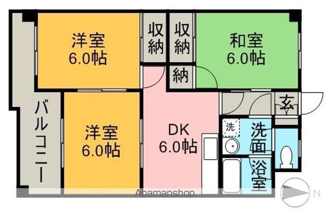 船木ハイツ2(3DK/3階)の間取り写真