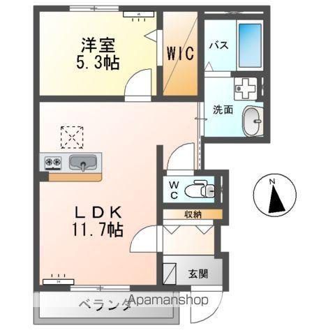 SOLANA(1LDK/1階)の間取り写真