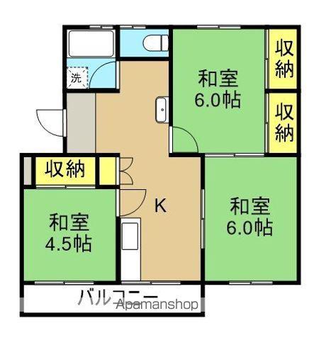 東部深沢コーポ(3K/3階)の間取り写真