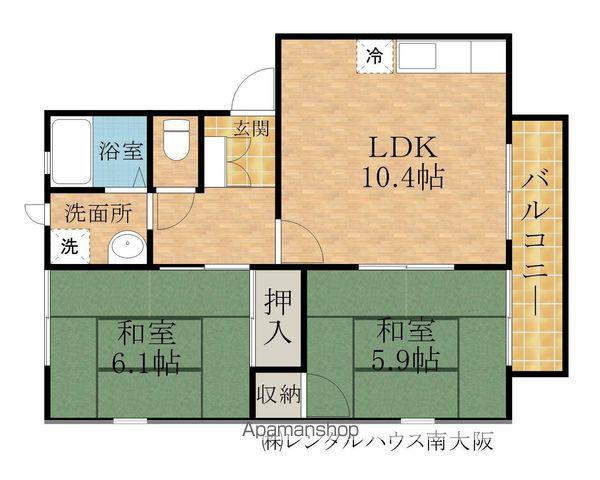 フレグランス久米田(2LDK/2階)の間取り写真
