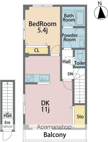 アル・羽ノ浦A(1LDK/2階)の間取り写真