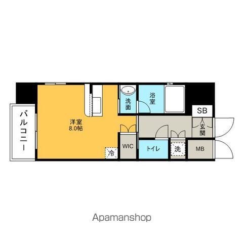 プライムアーバン博多東(ワンルーム/9階)の間取り写真