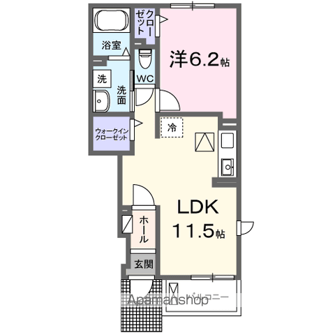 トワ&モア(1LDK/1階)の間取り写真