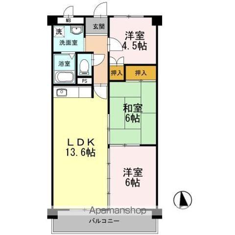 アン・ジュール(3LDK/2階)の間取り写真