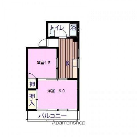 宝町ビル(2K/4階)の間取り写真