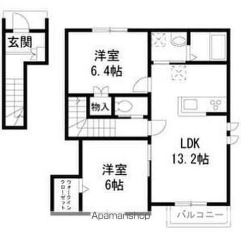 クレールメゾン(2LDK/2階)の間取り写真