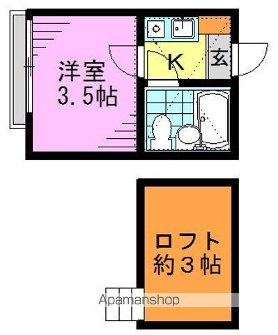 ライフピア カノン(1K/2階)の間取り写真