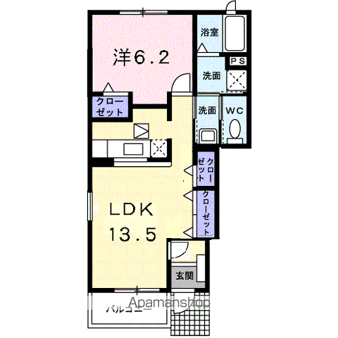グリーンティアラⅡ(1LDK/1階)の間取り写真