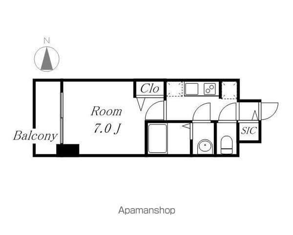 メイクス城西レジデンス(1K/12階)の間取り写真