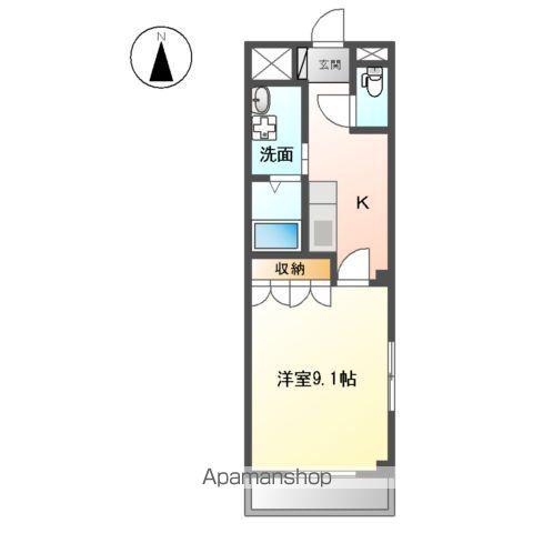 ステラ フィオーレ(1K/1階)の間取り写真