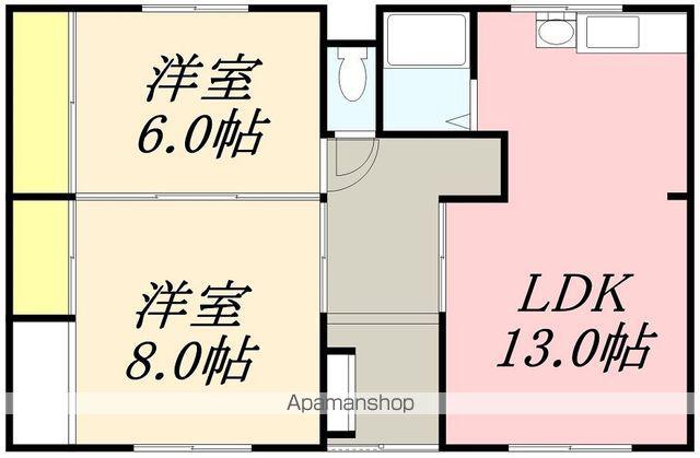 三浦アパート(2LDK/1階)の間取り写真