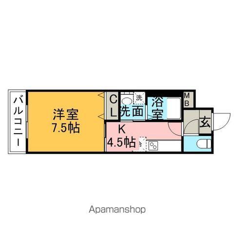MビレッジⅡ(1K/2階)の間取り写真