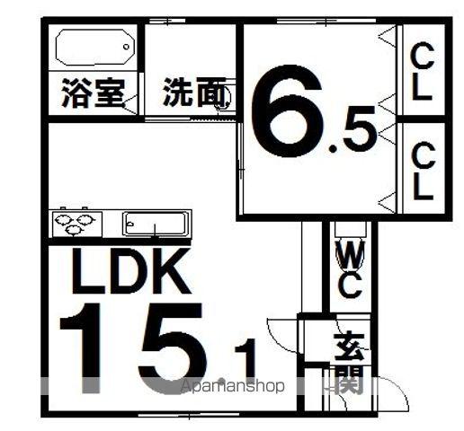 イリスⅠE(1LDK/2階)の間取り写真