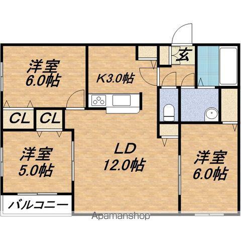 BROWNIE(3LDK/2階)の間取り写真