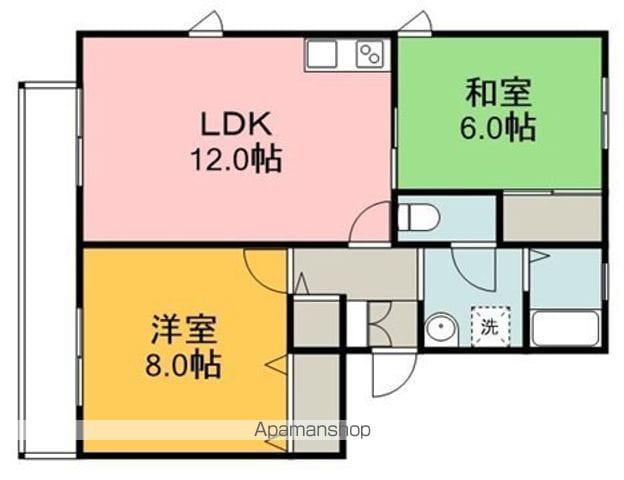 ニューハイコンスⅡ(2LDK/2階)の間取り写真