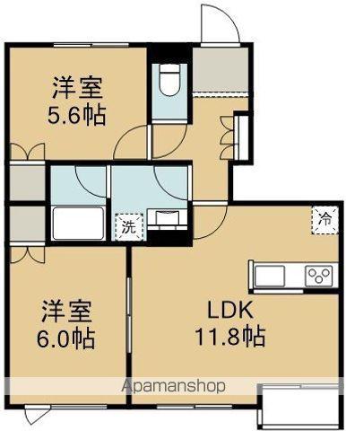 コンフォート日吉(2LDK/1階)の間取り写真