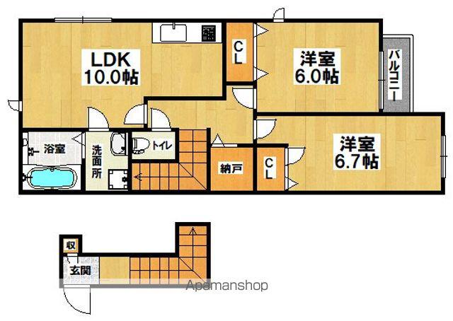 アリエント(2LDK/2階)の間取り写真