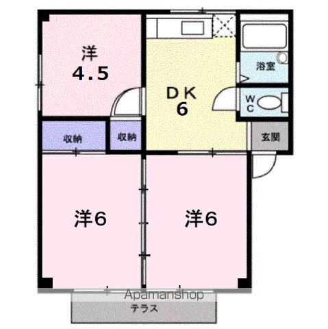 シティハイツ静風(3DK/1階)の間取り写真