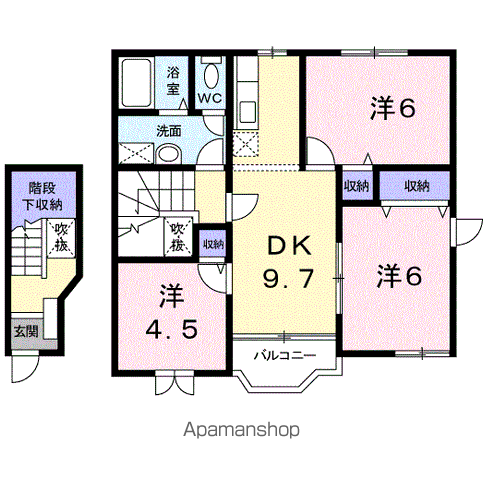 サニーレジデンスⅡ(3LDK/2階)の間取り写真