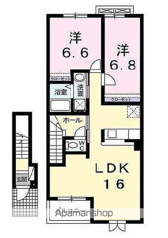 イーストガーデン(2LDK/2階)の間取り写真