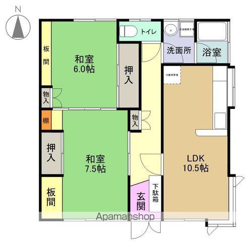 高瀬コーポ(2LDK/1階)の間取り写真