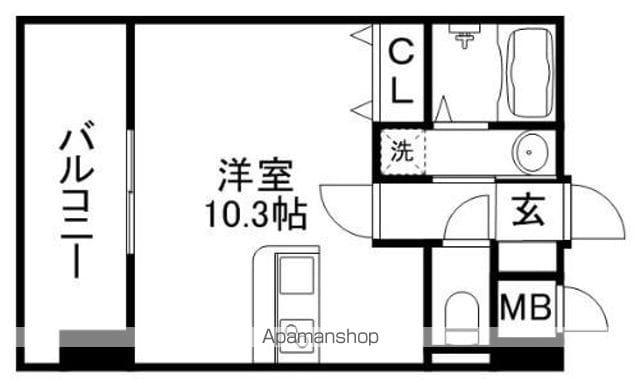 SEA FLAT(ワンルーム/3階)の間取り写真