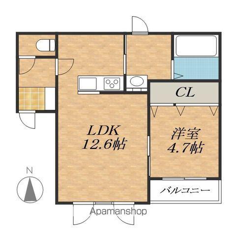 ステラⅠ(1LDK/1階)の間取り写真
