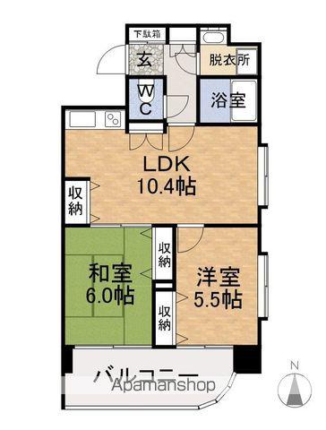 ファミール大手町(2LDK/8階)の間取り写真