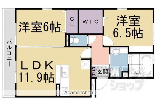 レークシティ(2LDK/3階)の間取り写真