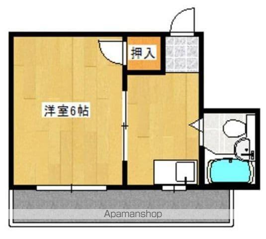 コート東ハゼⅡ(1K/2階)の間取り写真