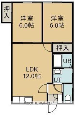 ポートレジデンス(2LDK/2階)の間取り写真