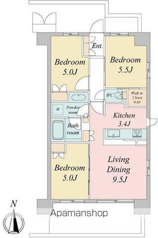 トラープランド蒼麗館(3LDK/4階)の間取り写真