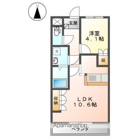 エスタージ・ヒルズ1番館(1LDK/2階)の間取り写真
