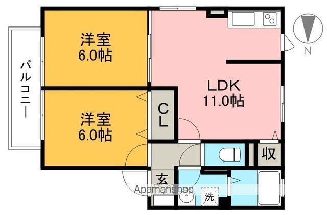 SOUVENIR K(2LDK/2階)の間取り写真