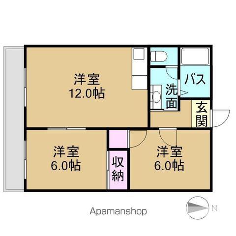 メゾンド佐久間Ⅱ(2LDK/3階)の間取り写真