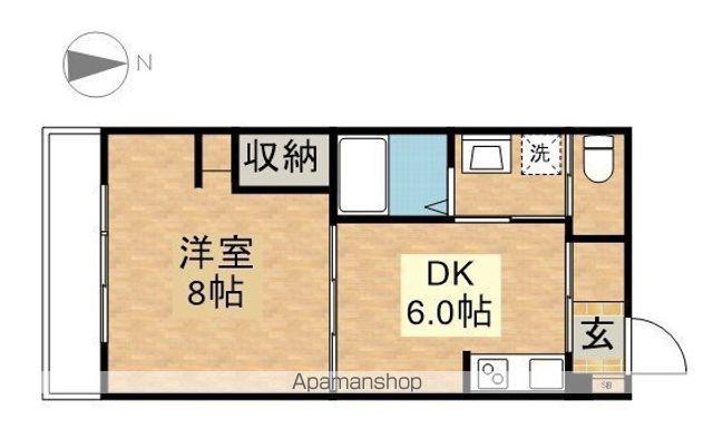 シルバーライフ月東(1DK/4階)の間取り写真