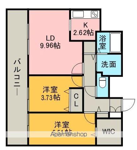 レジディア大通西(2LDK/12階)の間取り写真