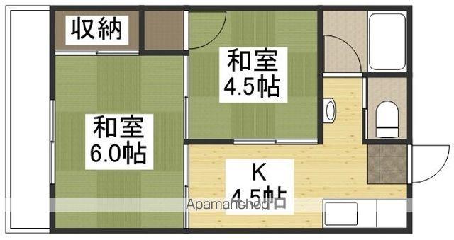 宗名荘(2K/2階)の間取り写真