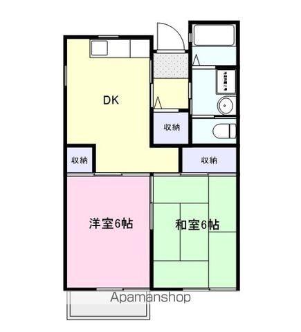 Yフラット1(2DK/1階)の間取り写真