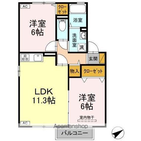 マ・メゾン(2LDK/2階)の間取り写真