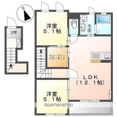 ソラール(2LDK/2階)の間取り写真