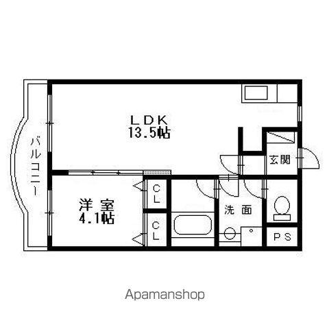CLAIR37(1LDK/2階)の間取り写真