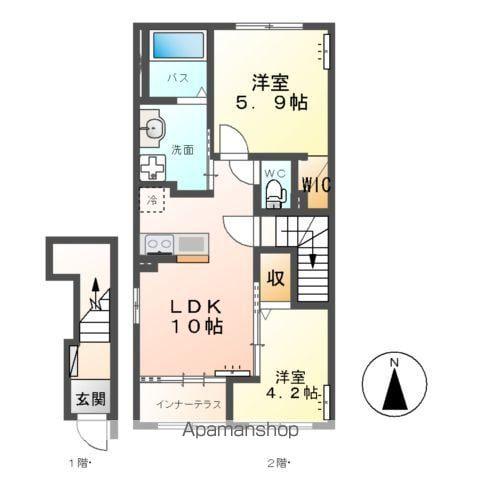 アーバングレイスⅡ(2LDK/2階)の間取り写真