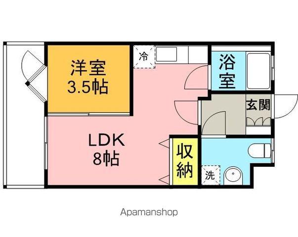 メイワコンチネンタル(1LDK/6階)の間取り写真