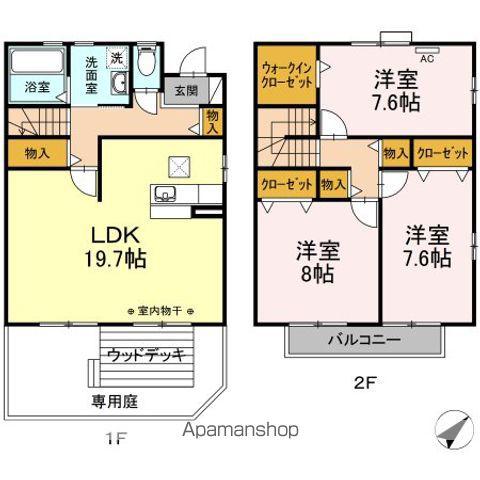 リビングタウン勝川 C(3LDK)の間取り写真