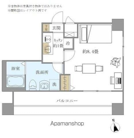 ザ・パールレジデンス芝公園(1K/9階)の間取り写真