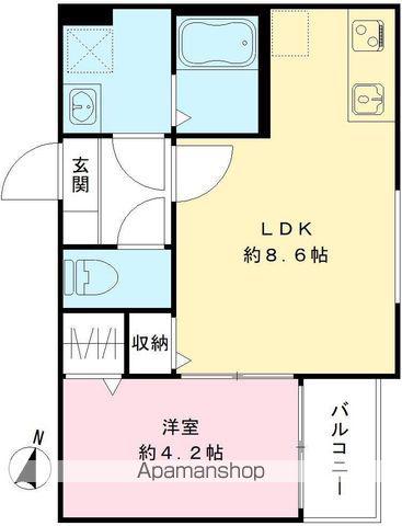 イーリス弥富通(1LDK/1階)の間取り写真