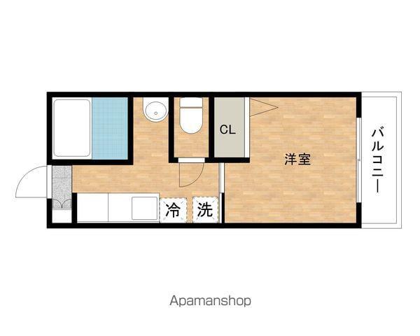 シャーロットタウン(1K/2階)の間取り写真