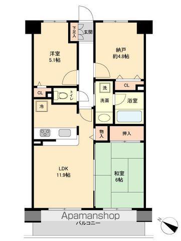 グラディート久米川(2SLDK/3階)の間取り写真